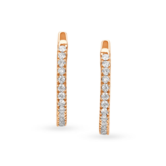 Elegant Eternity Rose Gold and Diamond Hoop Earrings,,hi-res 
