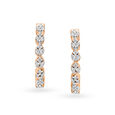 Beautiful 18 Karat Rose Gold And Diamond Beaded Teardrop Hoops,,hi-res 