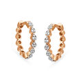 Beautiful 18 Karat Rose Gold And Diamond Beaded Teardrop Hoops,,hi-res 2