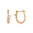 Gentle Flower Rose Gold and Diamond Hoop Earrings,,hi-res 2