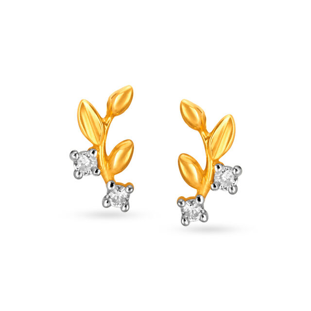 18 Karat Gold and Diamond Stud Earrings,,hi-res 