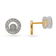 Glimmering 18 Karat Yellow Gold And Diamond Circular Studs,,hi-res 2