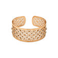 Modish White And Rose Gold Diamond Latticed Cuff Bangle,,hi-res 