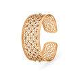 Modish White And Rose Gold Diamond Latticed Cuff Bangle,,hi-res 2