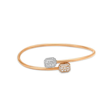 Chic Diamond Bangle in White and Rose Gold