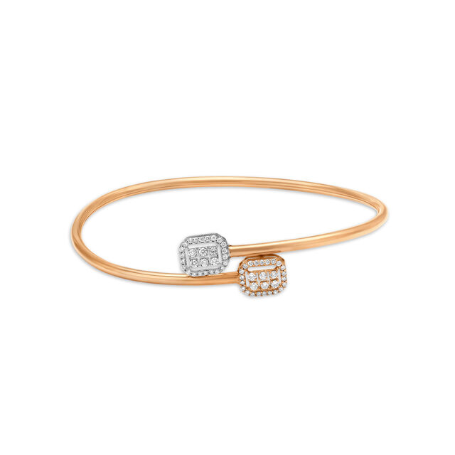 Chic Diamond Bangle in White and Rose Gold 