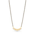 Inverted Crown Diamond Mangalsutra in Yellow and Rose Gold,,hi-res 