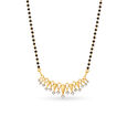 Inverted Crown Diamond Mangalsutra in Yellow and Rose Gold,,hi-res 2