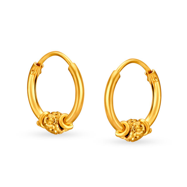 Minimalistic Traditional Gold Hoop Earrings,,hi-res 