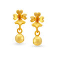 Distinctive Yellow Gold Floral Drop Earrings,,hi-res 