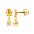 Distinctive Yellow Gold Floral Drop Earrings,,hi-res 2