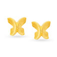 Enchanting Yellow Gold Butterfly Stud Earrings 