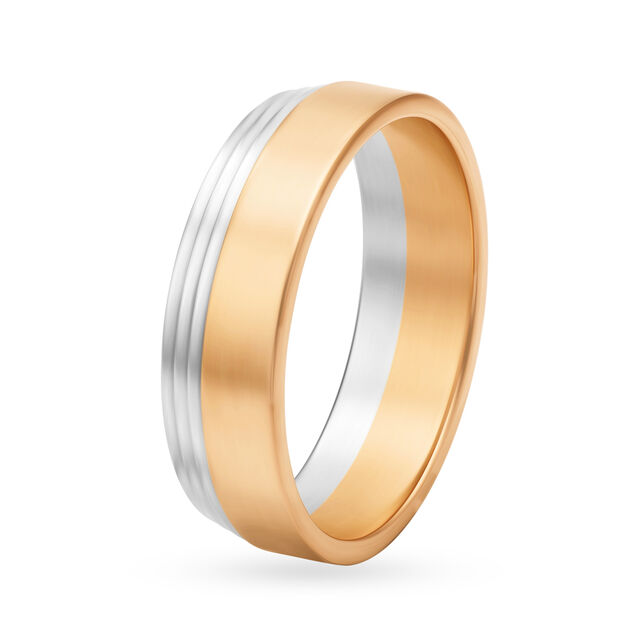 Sleek Two Toned Gold Ring for Men 