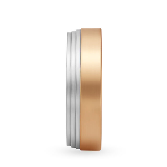 Sleek Two Toned Gold Ring for Men,,hi-res