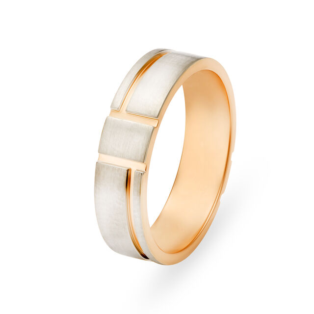 Minimalist Geometric Ring in Rose and White Gold