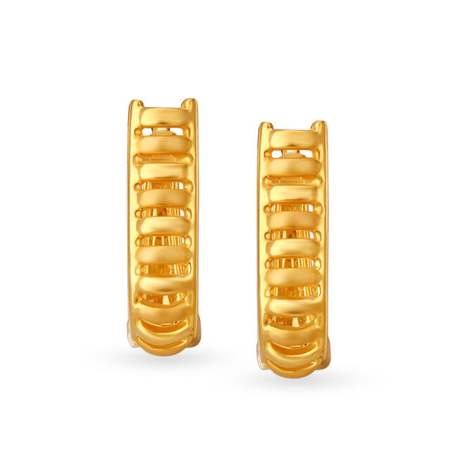Fancy Gold Hoop Earrings 