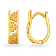 Glorious Yellow Gold Floral Hoop Earrings,,hi-res 2