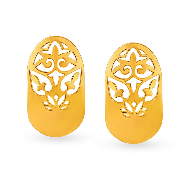 Artistic Gold Stud Earrings 
