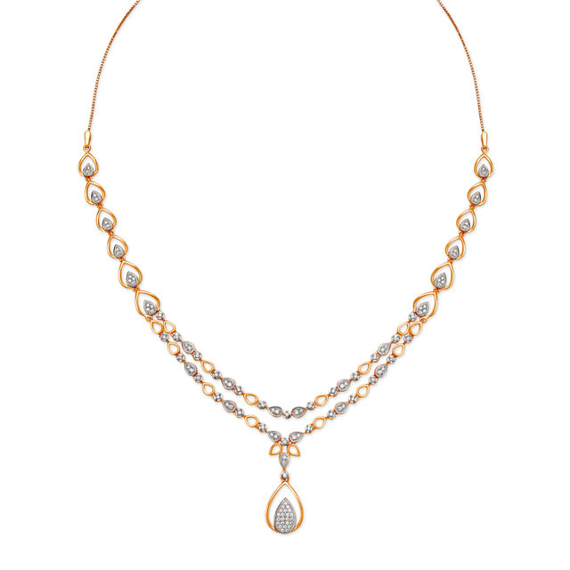 Elegant Rose Gold and Diamond Necklace Set,,hi-res 2