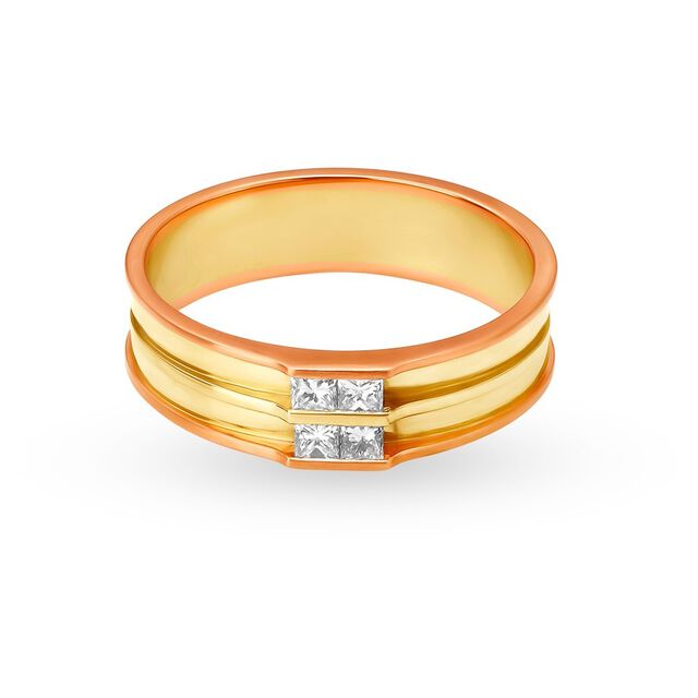 Aristocartic 18 Karat Yellow And Rose Gold And Diamond Finger Ring,,hi-res 2