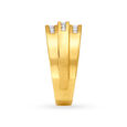 Bold 18 Karat Yellow Gold And Diamond Stripe Pattern Finger Ring,,hi-res 3