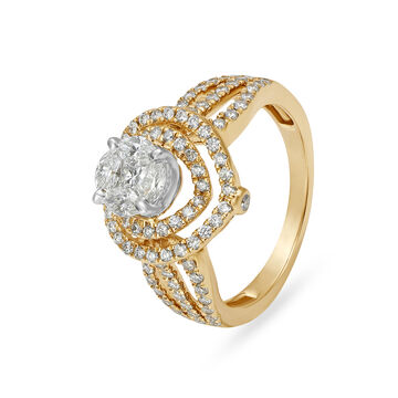 Mesmerizing 18 Karat Rose And White Gold And Diamond Heart Finger Ring