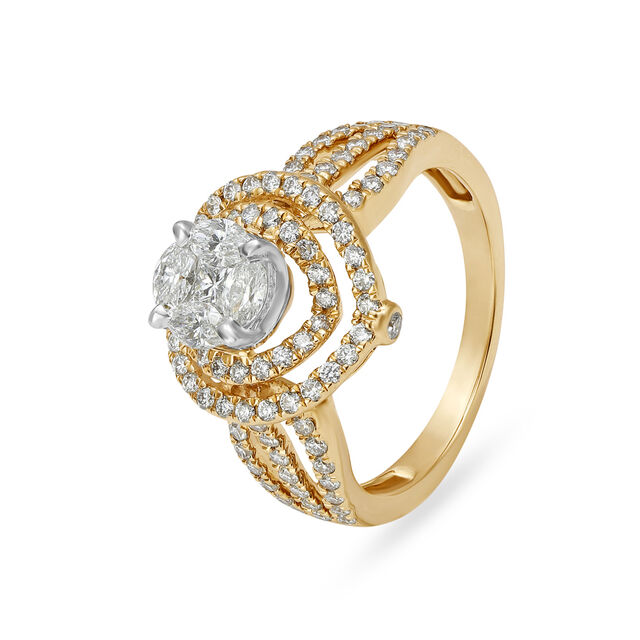 Mesmerizing 18 Karat Rose And White Gold And Diamond Heart Finger Ring 