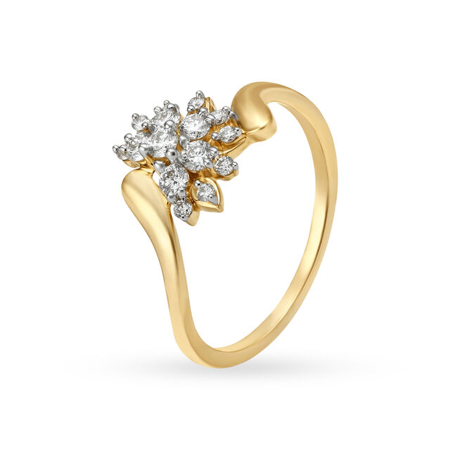 Dreamy 18 Karat Yellow Gold And Diamond Finger Ring
