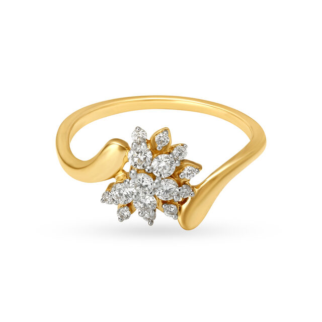 Dreamy 18 Karat Yellow Gold And Diamond Finger Ring