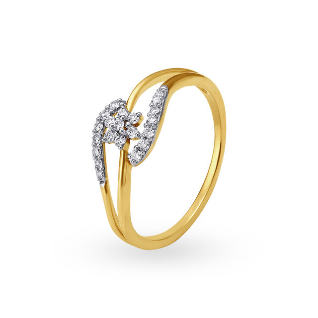 Exquisite 18 Karat Yellow Gold And Diamond Floral Ring 2