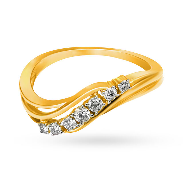 Slender Wavy Diamond Ring 2