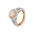 Solitaire Look Gold and Diamond Finger Ring with circular pattern,,hi-res 