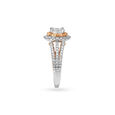 Solitaire Look Gold and Diamond Finger Ring with circular pattern,,hi-res 3