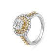 Majestic 18 Karat Rose And White Gold And Diamond Elaborate Finger Ring 