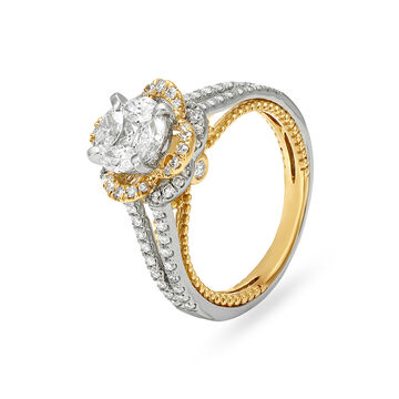 Indulgent 18 Karat Dual Gold And Diamond Finger Ring