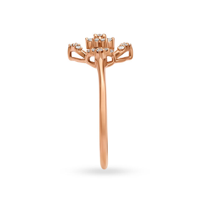 Aesthetic 18 Karat Rose Gold And Diamond Floral Ring
