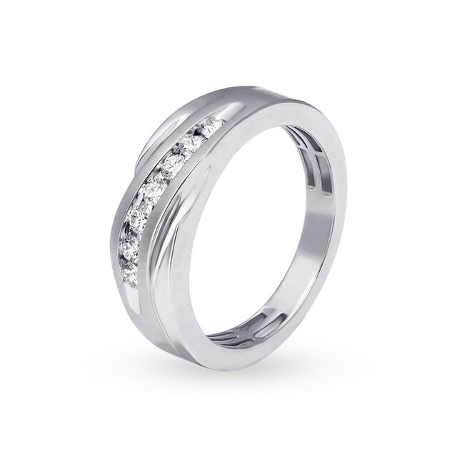 Exemplar 18 Karat White Gold And Diamond Finger Ring,,hi-res 