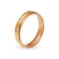 Dual-Tone 18 Karat Gold Entwined Ring With Diamond Studs 