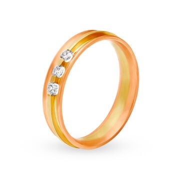 Royal 18 Karat Yellow And Rose Gold And Diamond Finger Ring