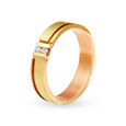Bold Edgy Diamond Ring in White and Rose Gold for Men 