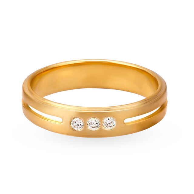 Stylish 18 Karat Dual-Toned Gold And Diamond Finger Ring 2