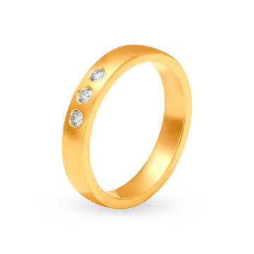 Minimalistic 18 Karat Gold And Diamond Finger Ring