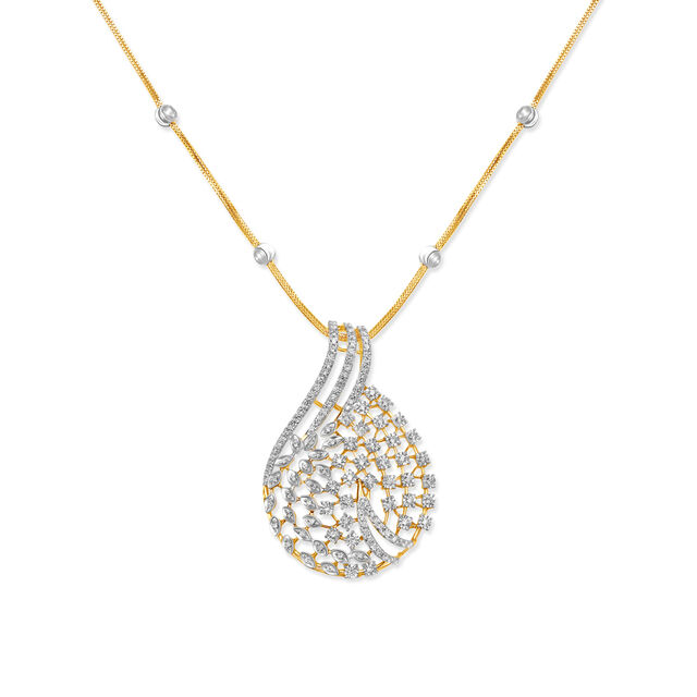 Art Deco Diamond Ribbon Necklace,,hi-res 
