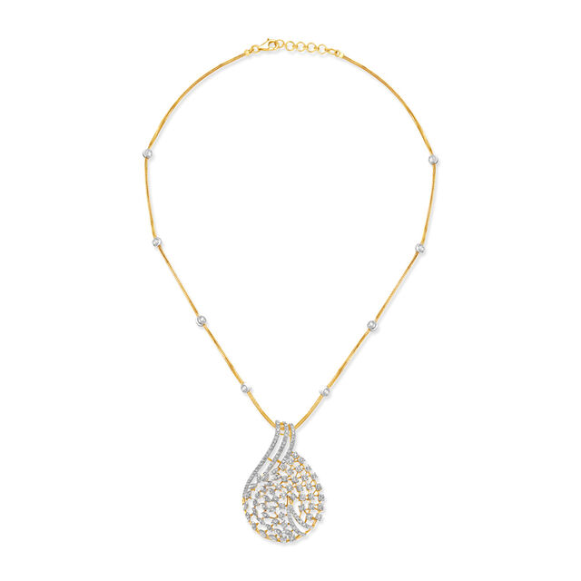 Art Deco Diamond Ribbon Necklace,,hi-res 2
