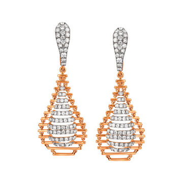 Enchanting Fancy Rose Gold and Diamond Hoop Earrings