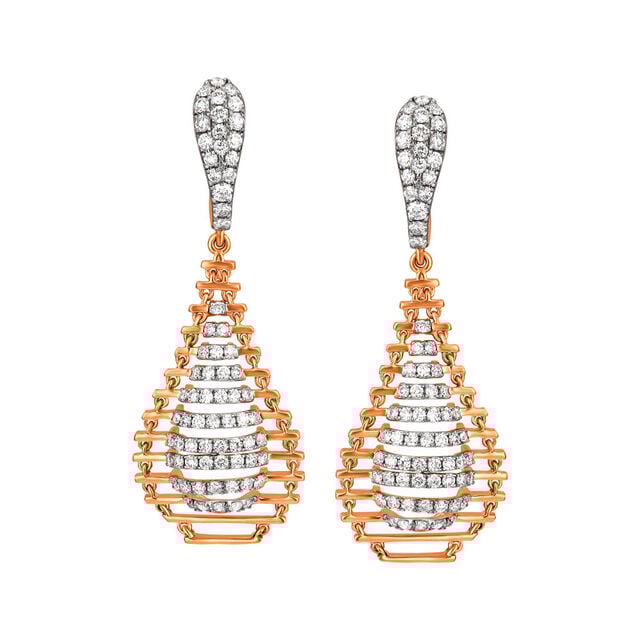 Enchanting Fancy Rose Gold and Diamond Hoop Earrings,,hi-res 