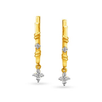 Eclectic Minimal Diamond Hoop Earrings