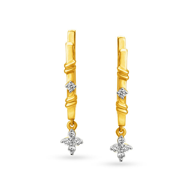 Eclectic Minimal Diamond Hoop Earrings
