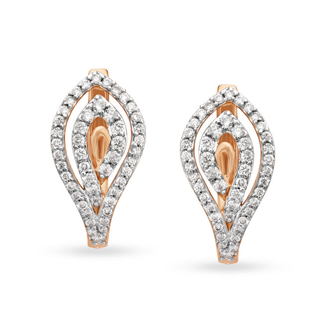 Majestic Rose Gold and Diamond Hoop Earrings 
