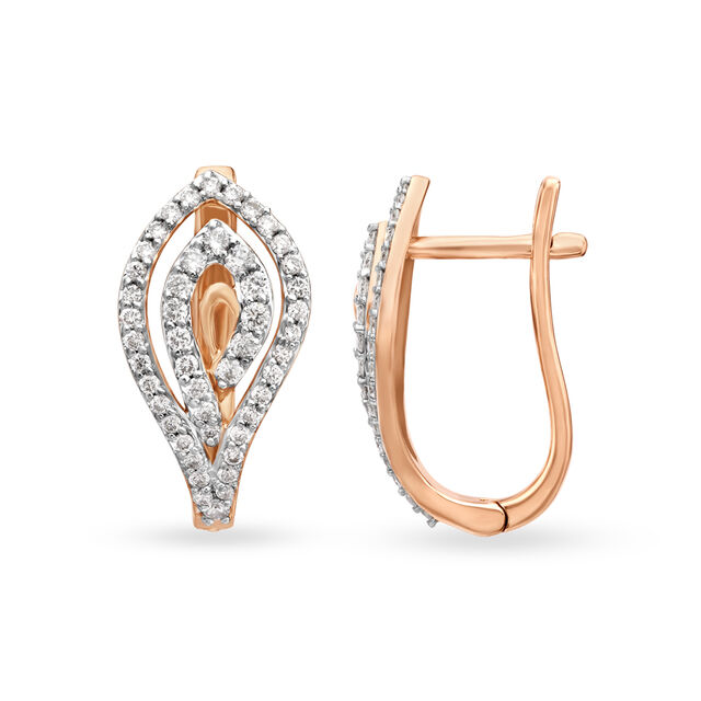 Majestic Rose Gold and Diamond Hoop Earrings 2